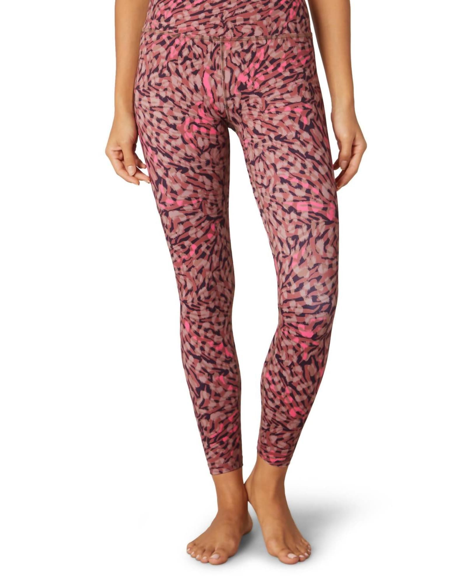 Lux High Waisted Midi Leggings in Electric Cheetah Swirl | Electric Cheetah Swirl