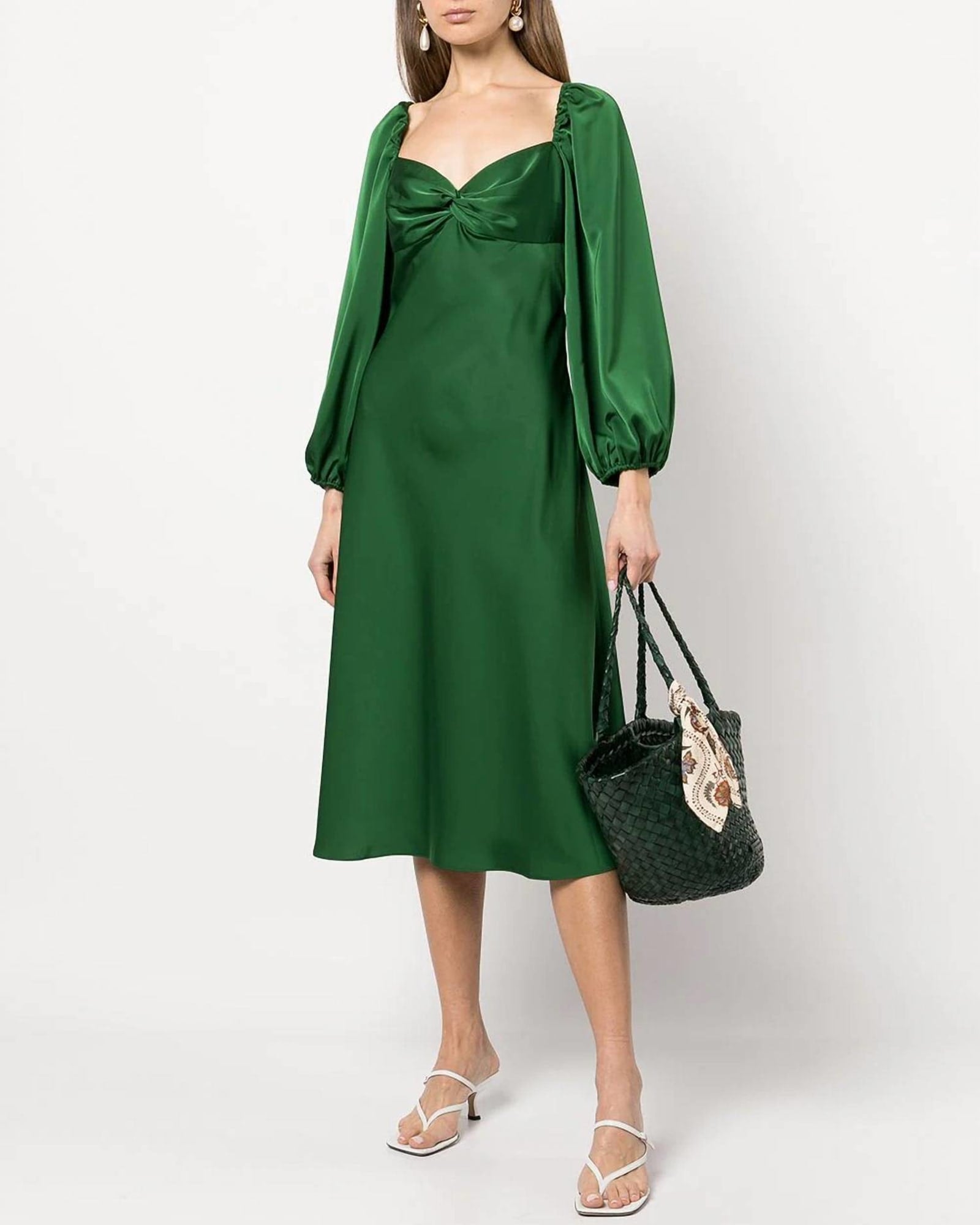 Melody Midi Dress In Emerald | Emerald