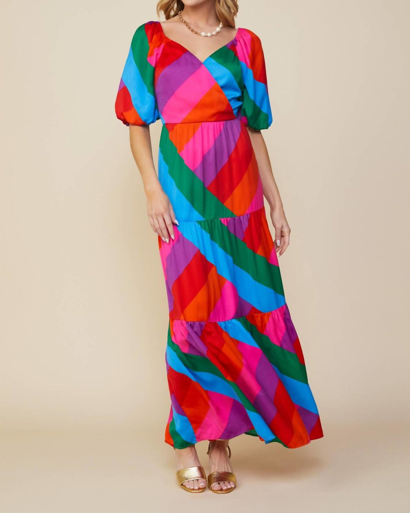 Iliana Tiered Dress In Multi | Multi