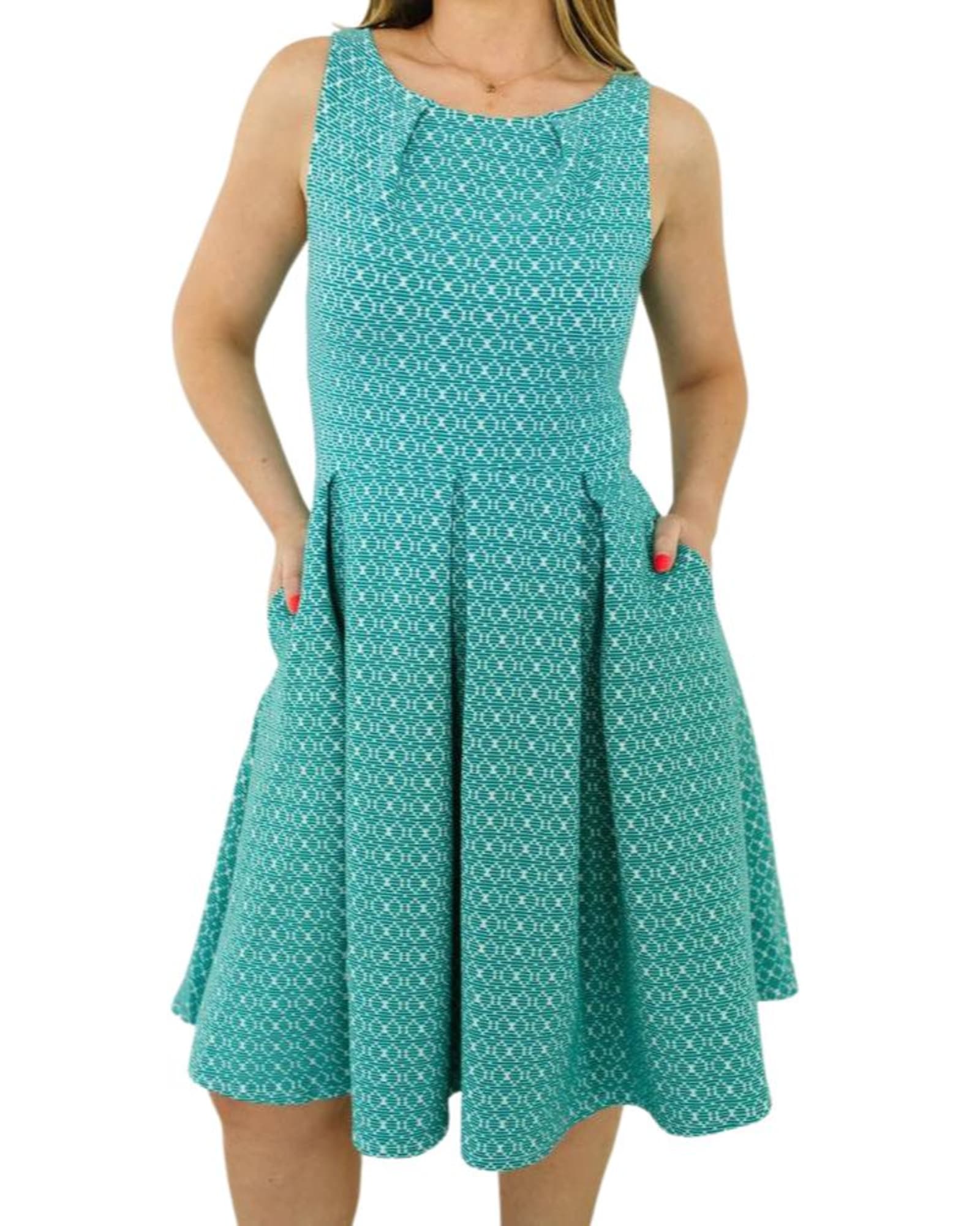 Anita Fit-And-Flare Dress in Turquoise | Turquoise