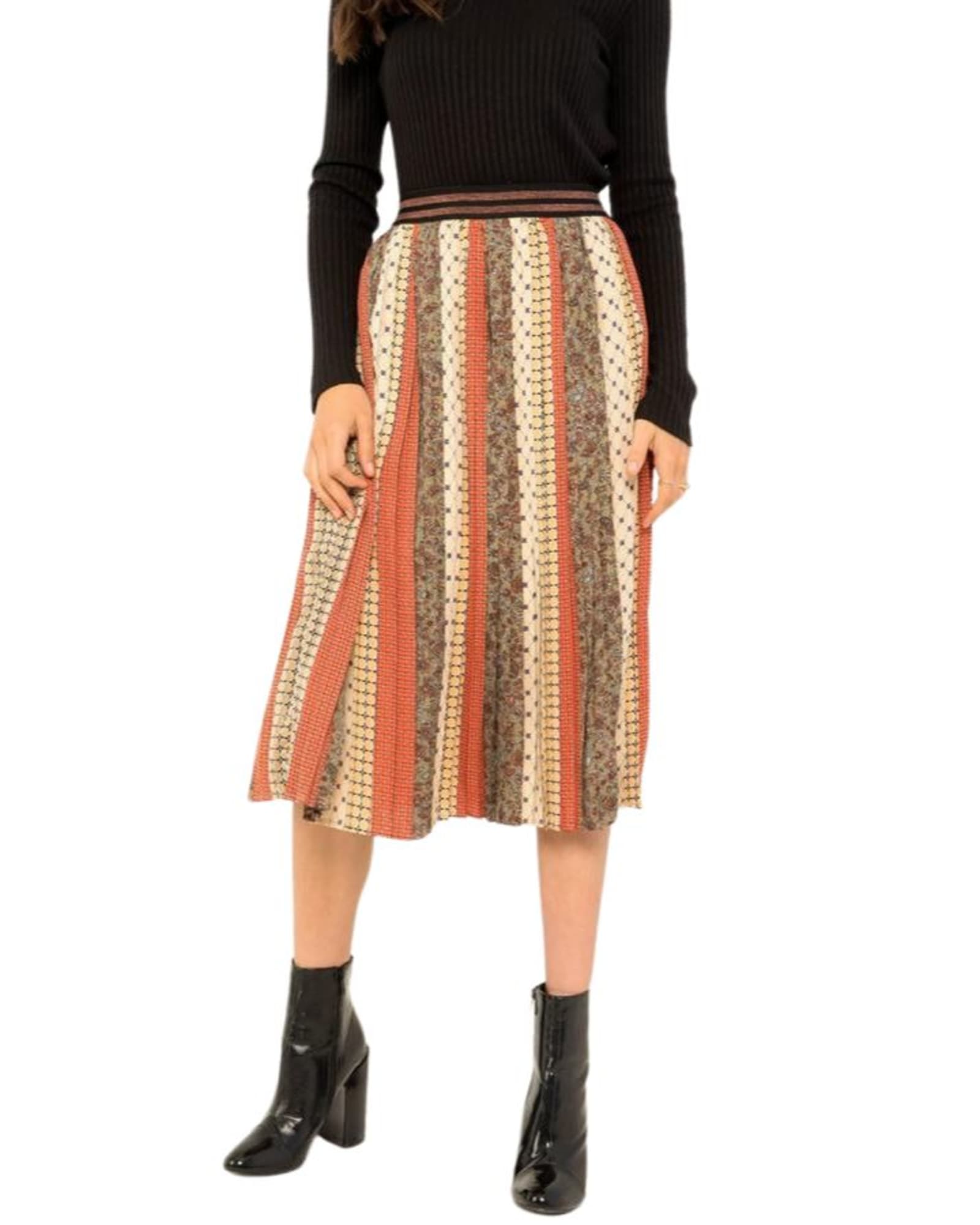 Pleated Patterned Skirt in Multi | Multi