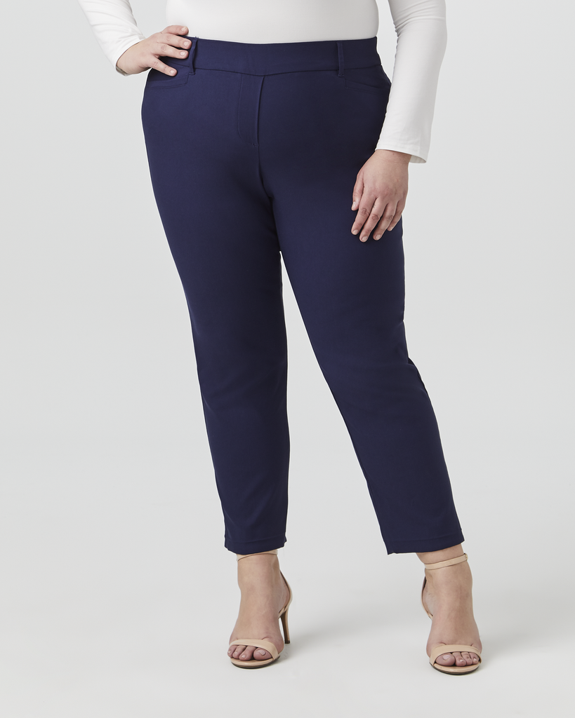 Coventry Plus Size Petite Straight Leg Work Trouser | Navy