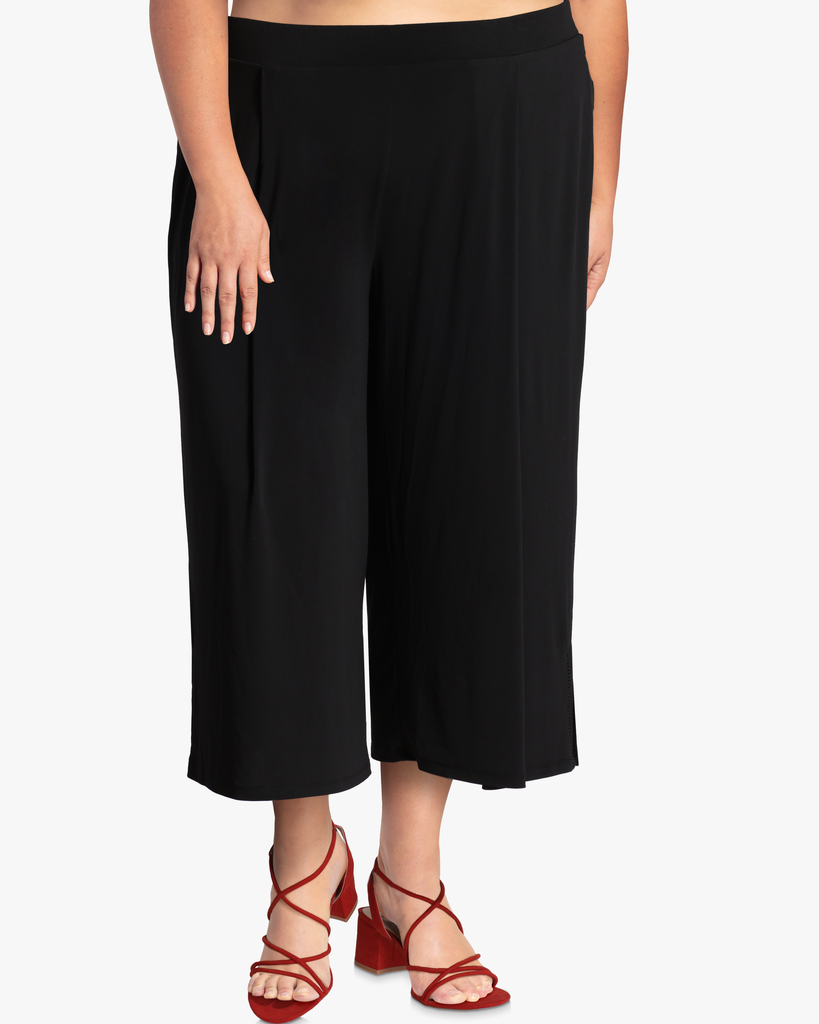 Lima Cropped Wide-Leg Pants | Black / Black