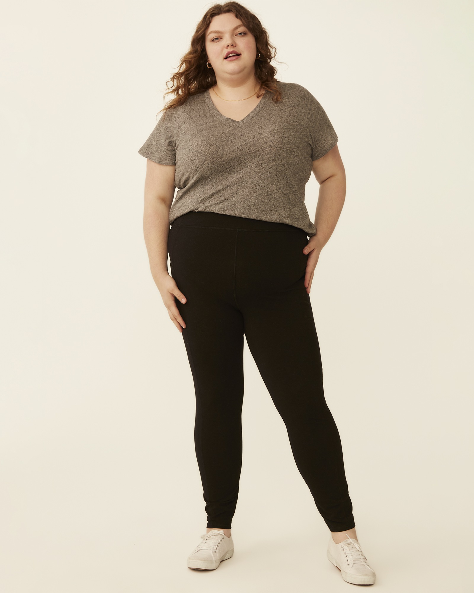 Plus Size Black Pocket Leggings