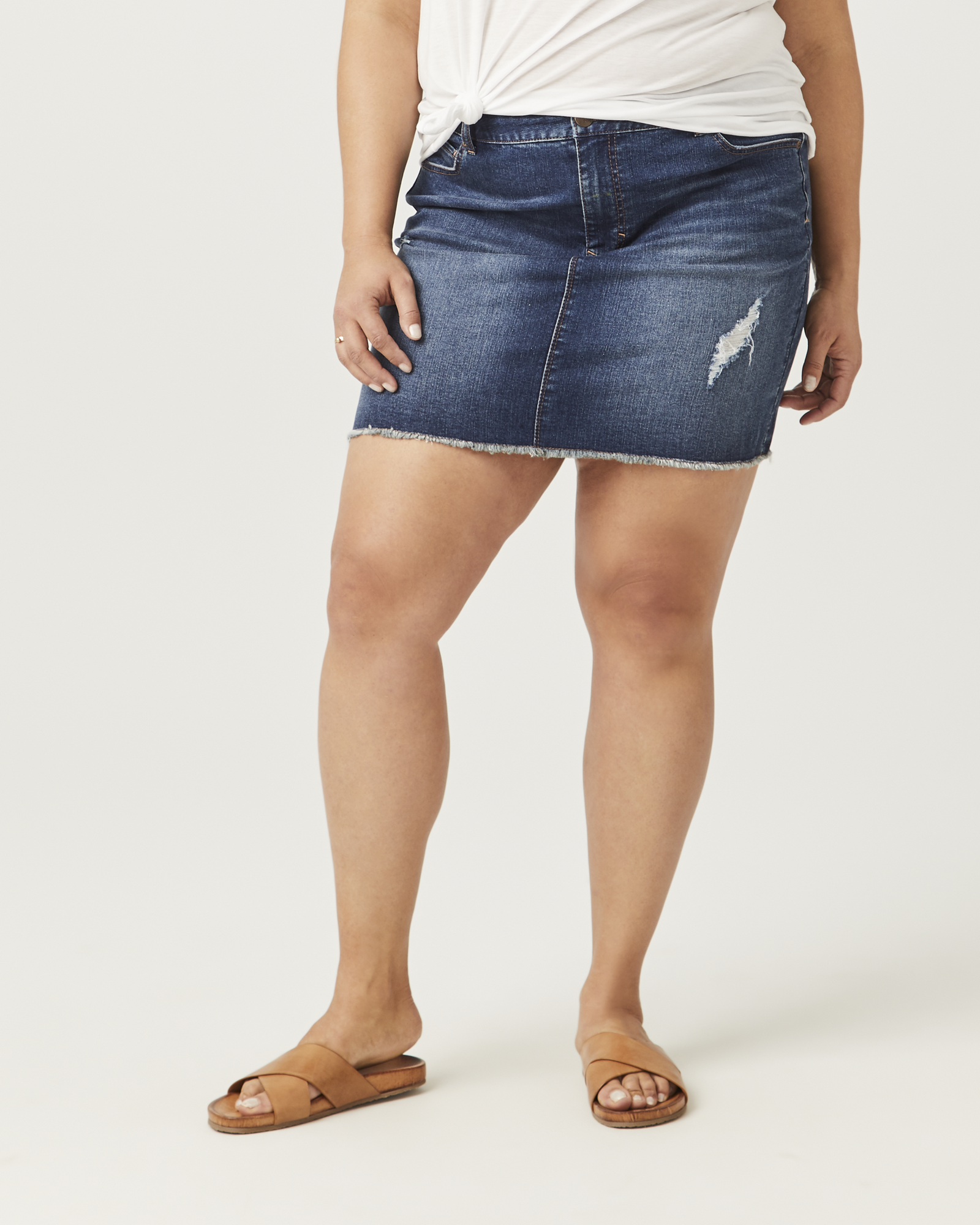 Dark Plus-Size Denim Skirt