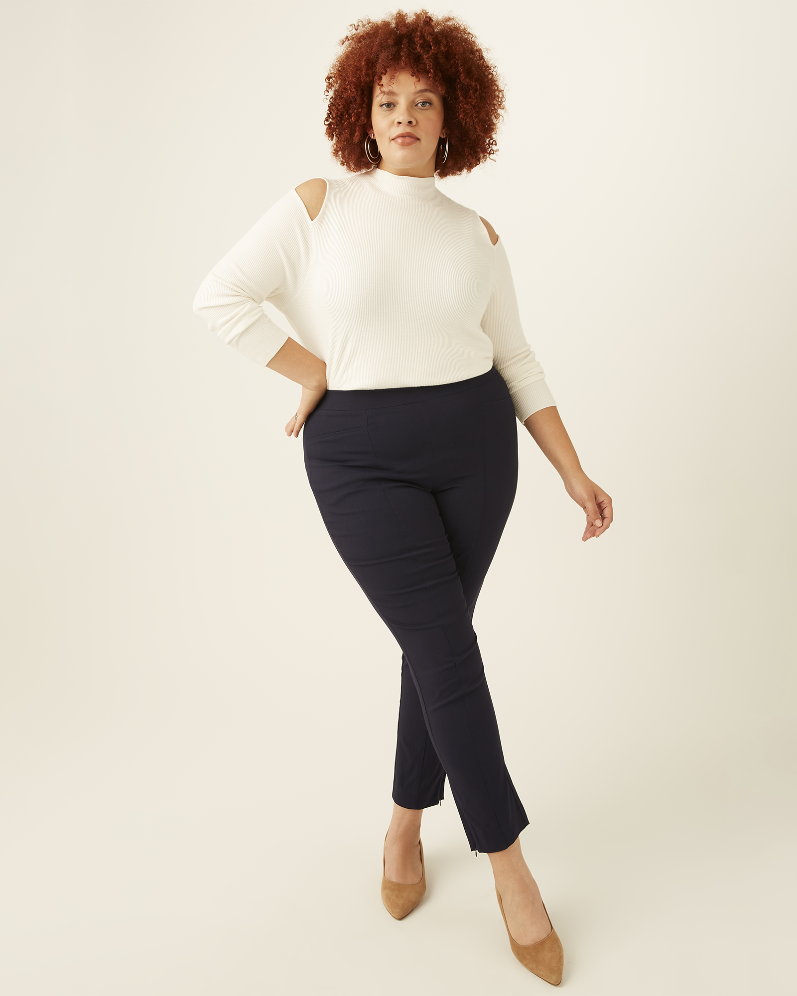 Buy HDE Womens Plus Size Slimming Dress Pants Pull On Skinny Work