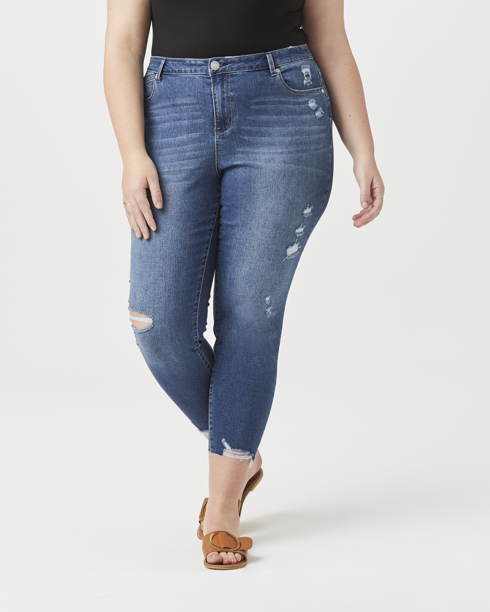 Plus Size Flare Ankle Jeans