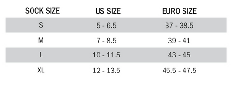 Alpinestars Sock Sizing Chart