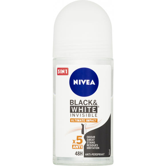 analogie belediging winkel NIVEA antiperspirant roll-on Black & White Invisible Ultimate Impact, – My  Dr. XM
