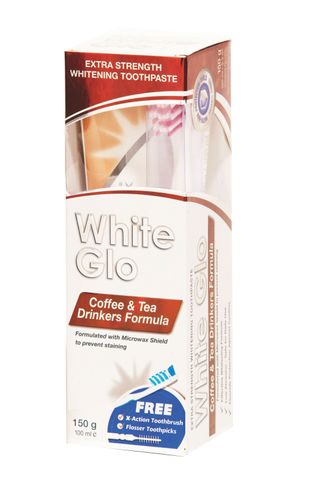 white glo tea and coffee toothpaste