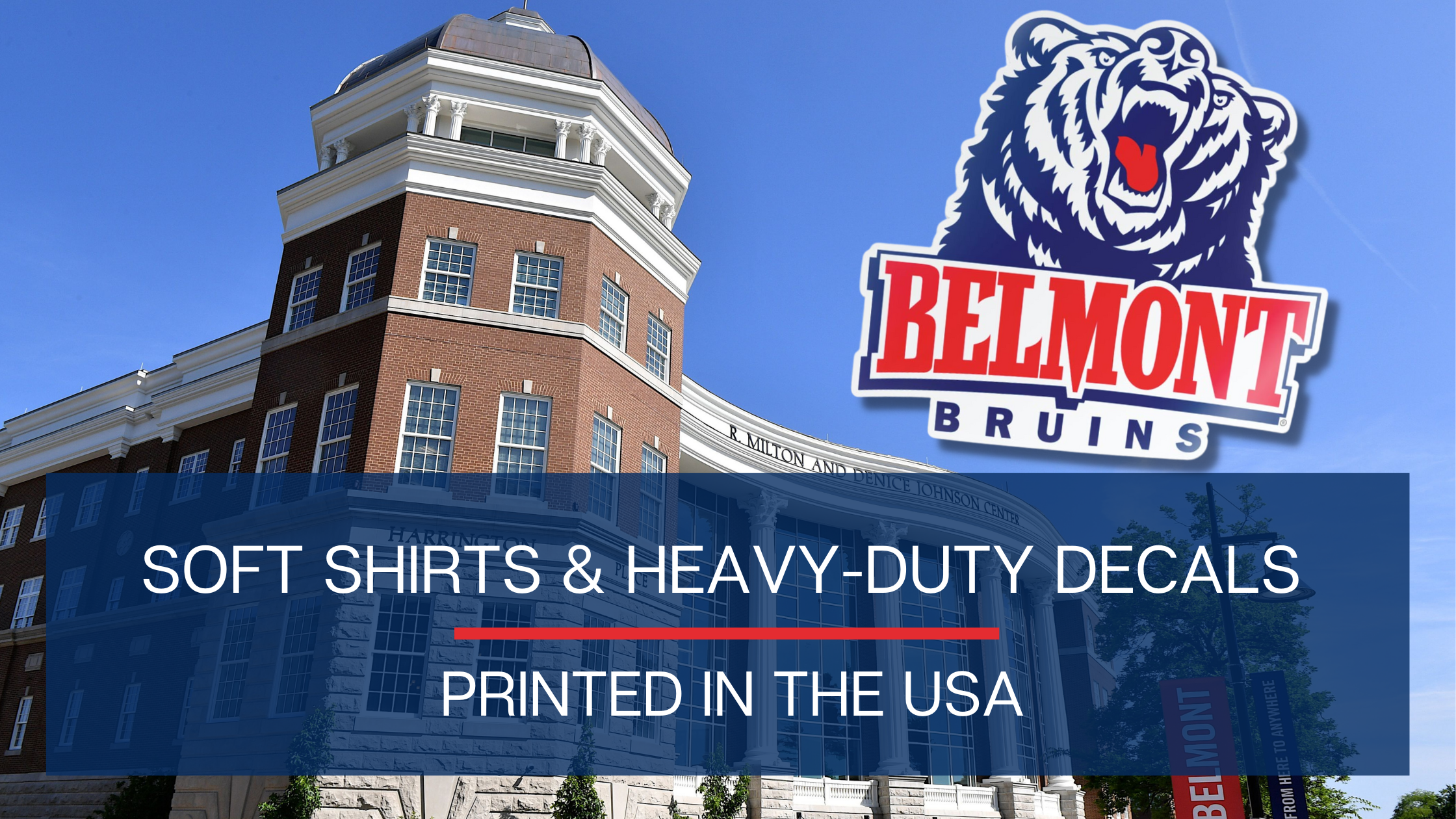 Belmont University Bruins Shirts Stickers Decals Nudge Printing