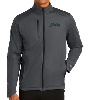 Michigan State OGIO Softshell Cursive State Script Jacket - Nudge Printing - Michigan State Jacket