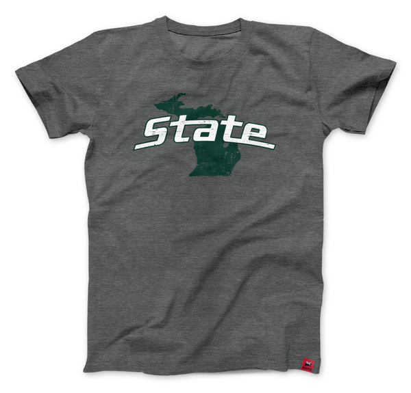 Nudge Printing Michigan State on the State of Michigan Super Soft Tee Shirt 