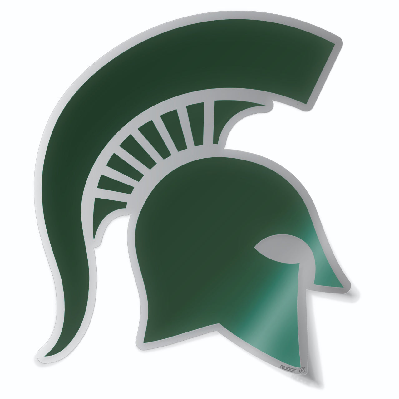 Michigan State Stickers Green And Silver Helmet Vinyl Decal Nudge Printing