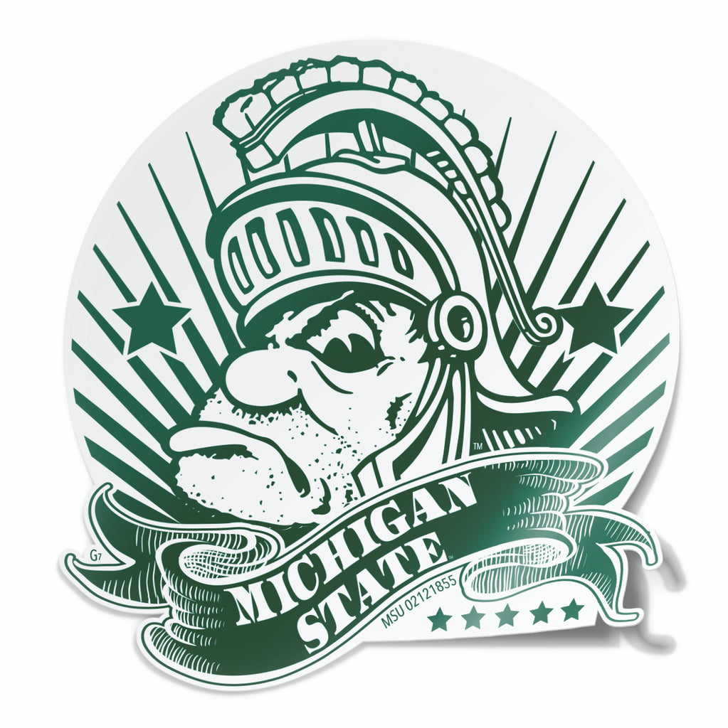 Michigan State Sticker Gruff Sparty Vinyl Car Decal Nudge Printing