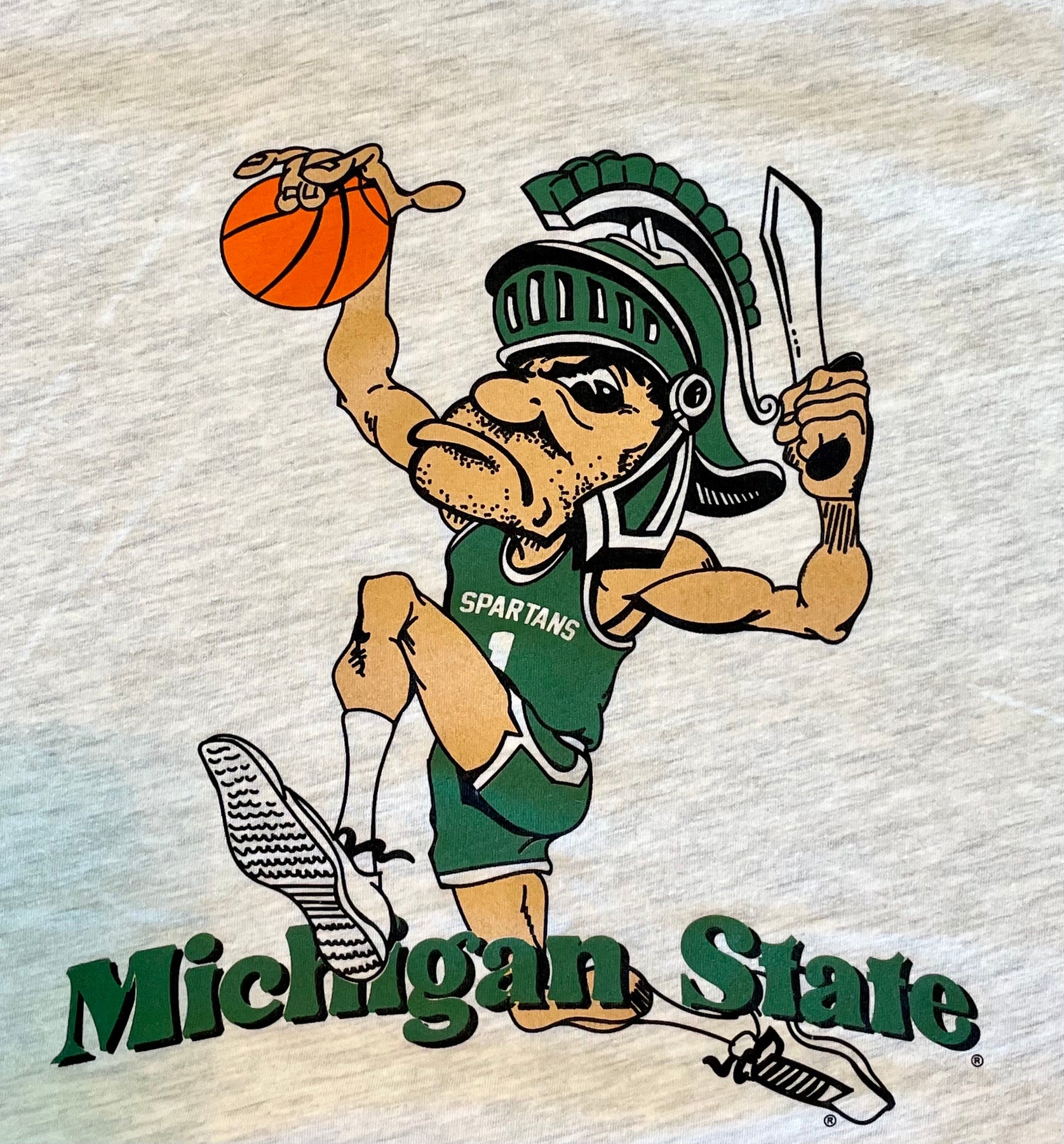 Michigan State University Vintage Dunking Gruff Sparty T Shirt Nudge Printing