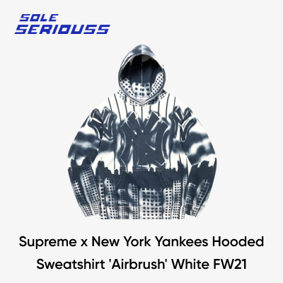 05.Supreme x New York Yankees Hooded Sweatshirt 'Airbrush' White FW21