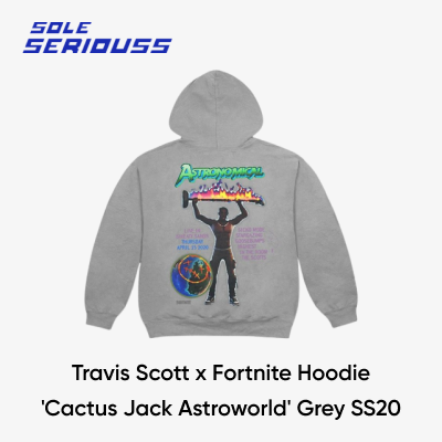 07.Travis Scott x Fortnite Hoodie 'Cactus Jack Astroworld' Grey SS20