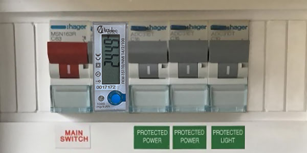 MATelec 100A Single Phase Submeter installed in a Subboard