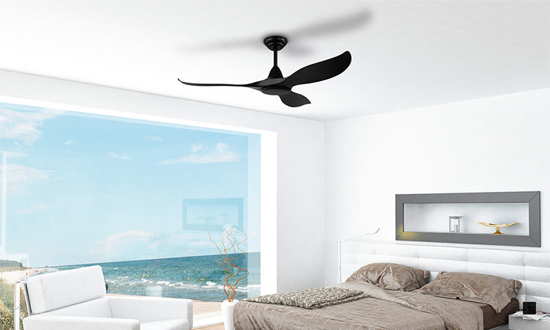 Black DC ceiling fan with remote