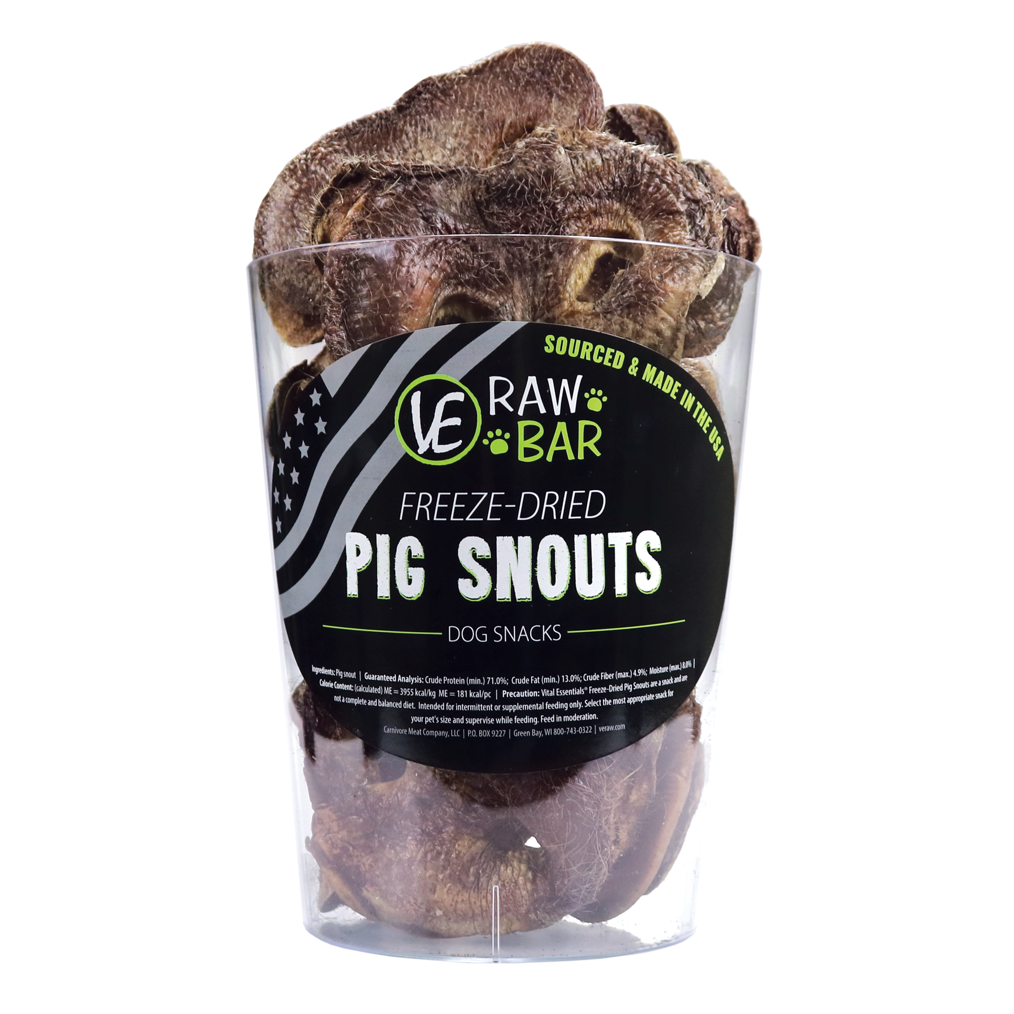 Vital Essentials Raw Bar Freeze-Dried Pig Snout Treat for Dogs