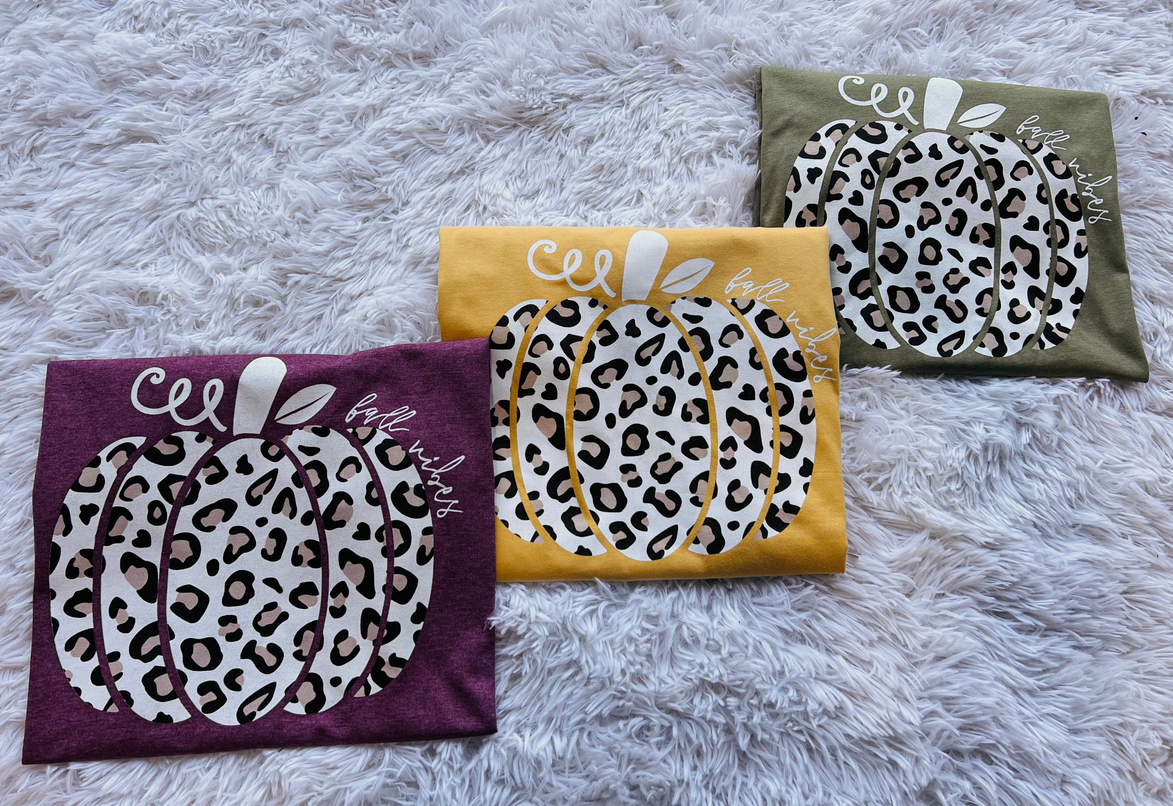 Fall Vibes Leopard Pumpkin - RTS