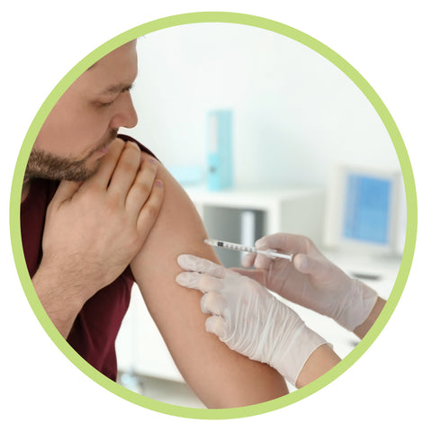 man getting immunization