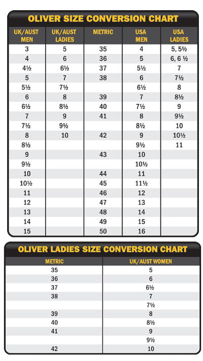 Olive Size Chart