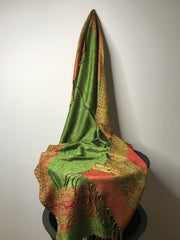 Deep green/Burnt Orange Pashmina Headwrap