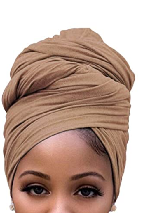 Stretchy Caramel Jersey Knit Headwraps