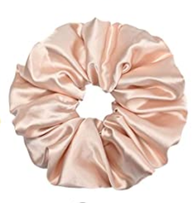 Oversized Traditional Peach Satin Scrunchie