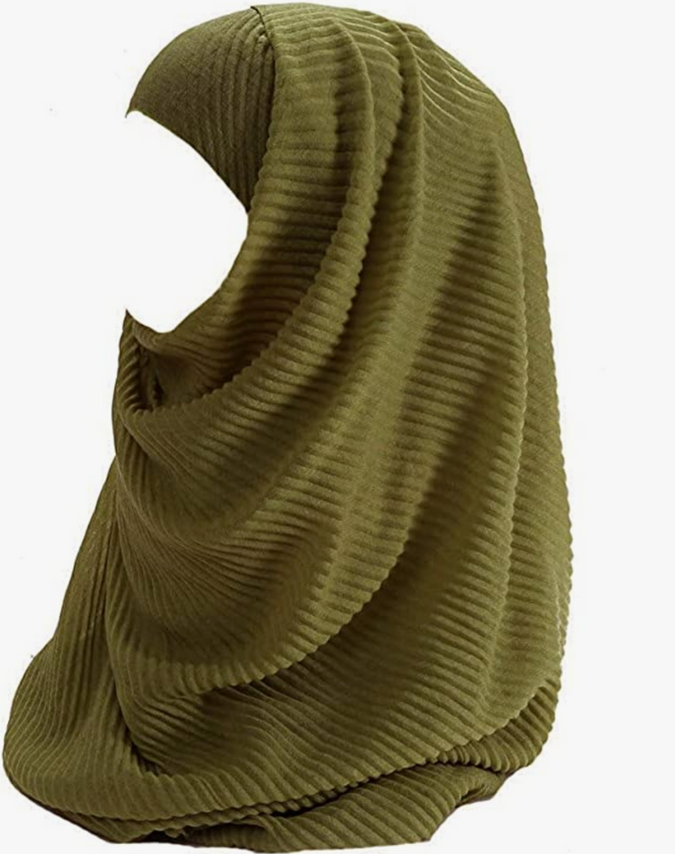 Greek Olive Ribbed Jersey Knit Wrap - Presale
