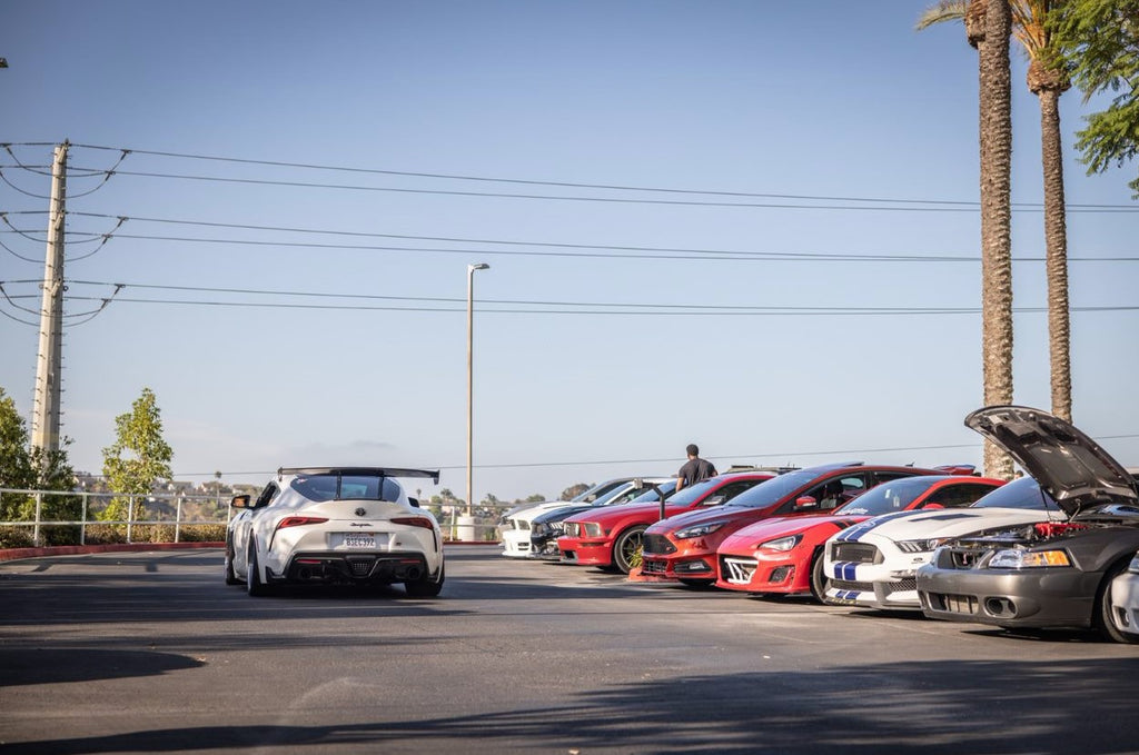 Row of Ford Mustangs at MagnaFlow Meetup