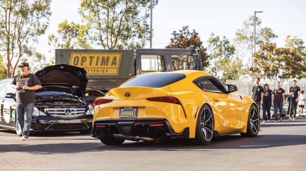 Yellow Toyota Supra at MagnaFlow Meetups