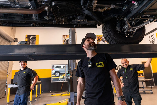 Aaron Kaufman at the MagnaFlow Tech Center looking at the 2021 Ford Bronco