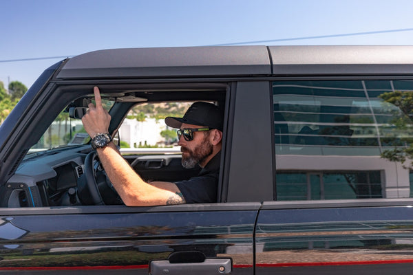 Aaron Kaufman at the MagnaFlow Tech Center looking at the 2021 Ford Bronco