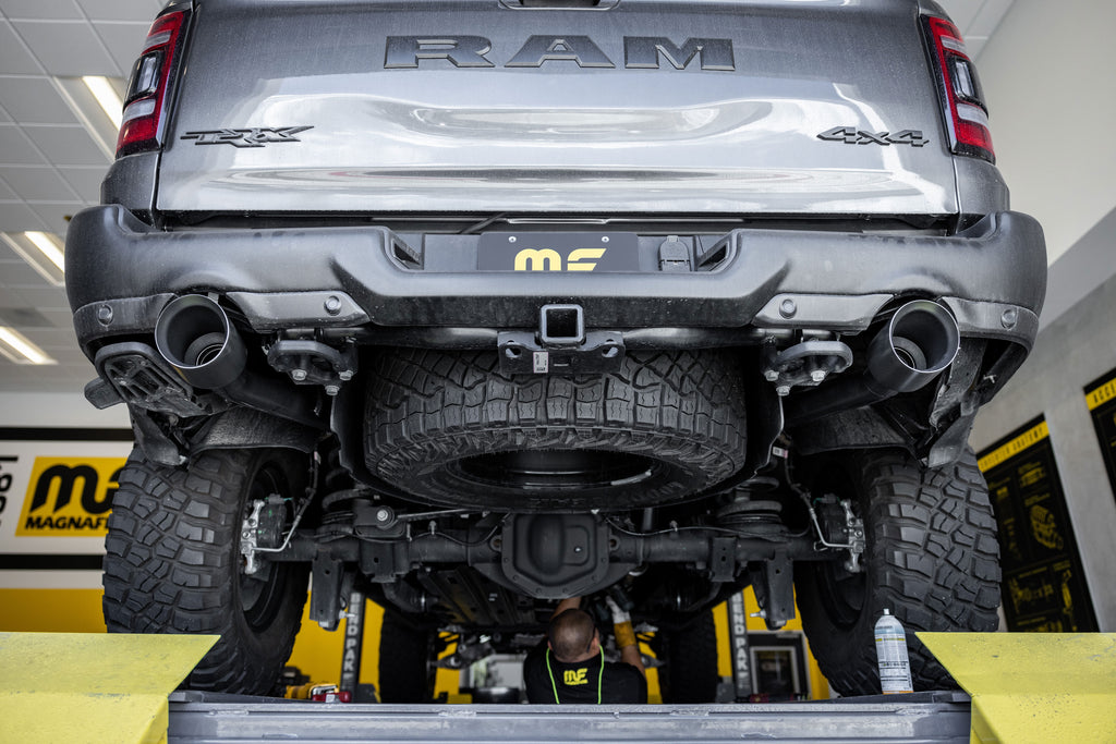 Ryan Sheckler's Ram TRX with MagnaFlow xMOD Series Exhaust on a lift