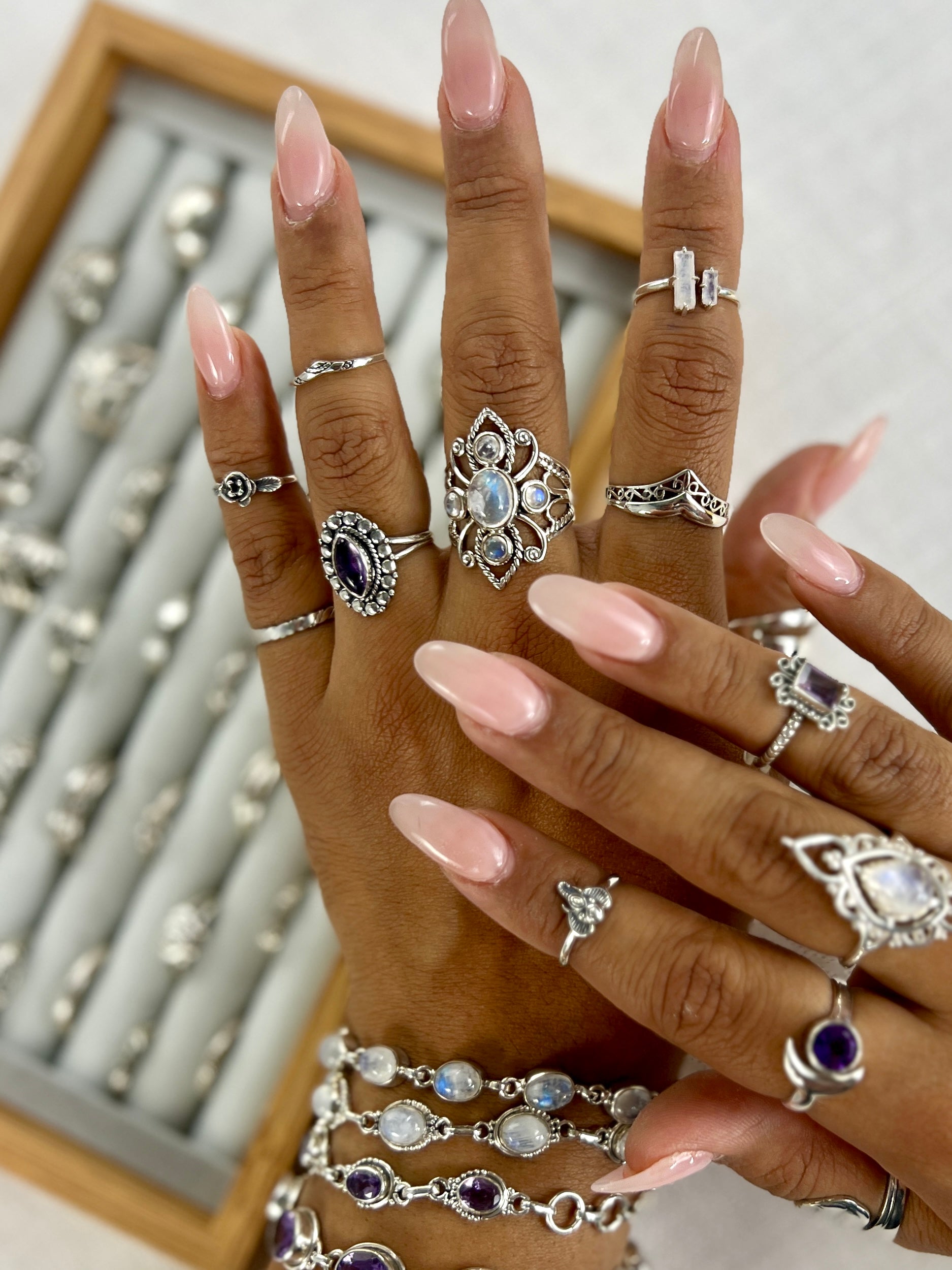 Pink Moonstone Pinky Ring — Cynthia Rand-Thompson Jewelry