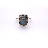 Square Ring with Natural Gemstones