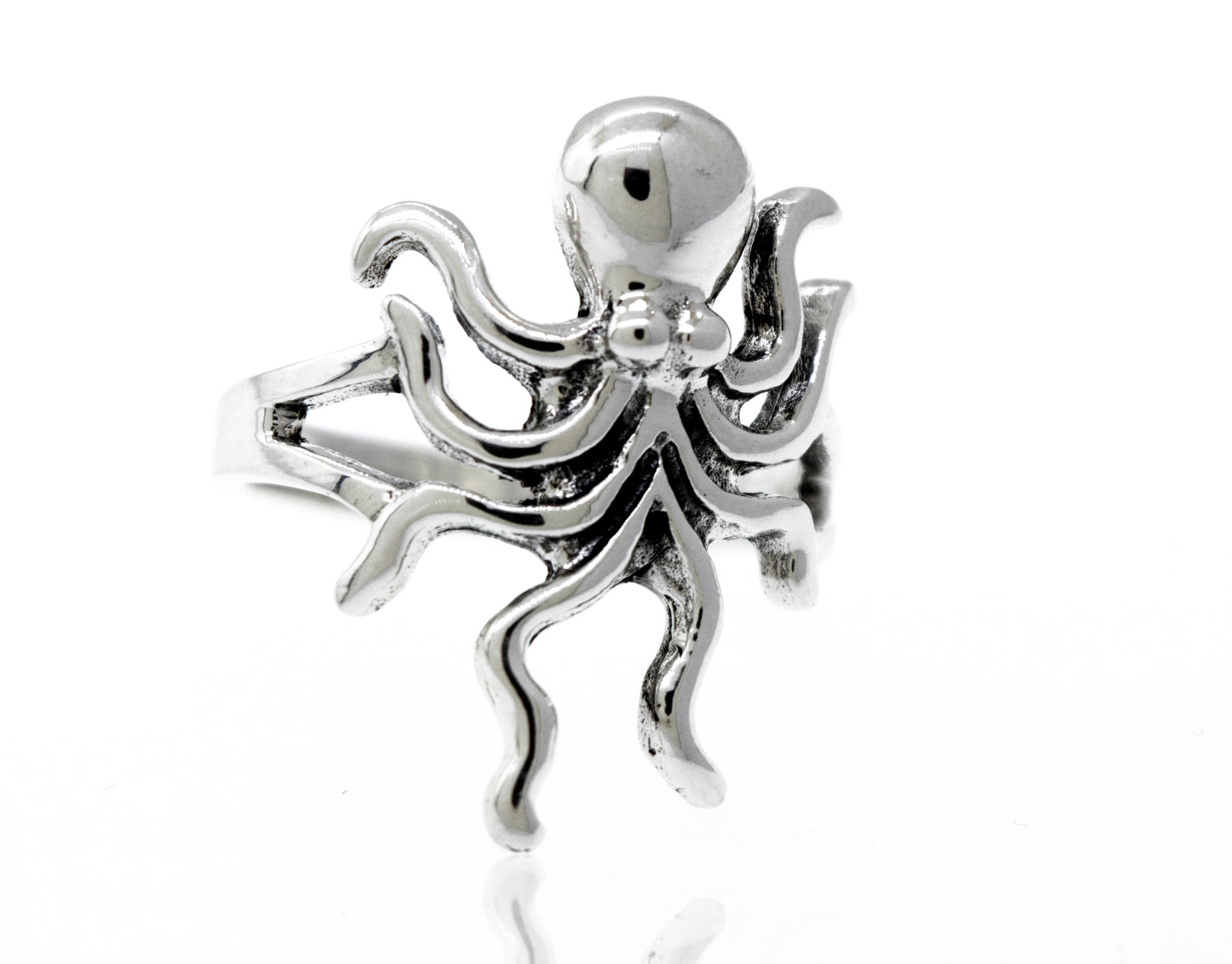 Just Like Real Life Sea inspired silver ring 'Octopus' - famaraspirit