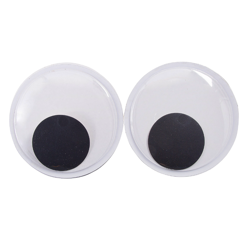 Wiggly Googly eyes black & white - Assorted Sizes 10mm-24mm