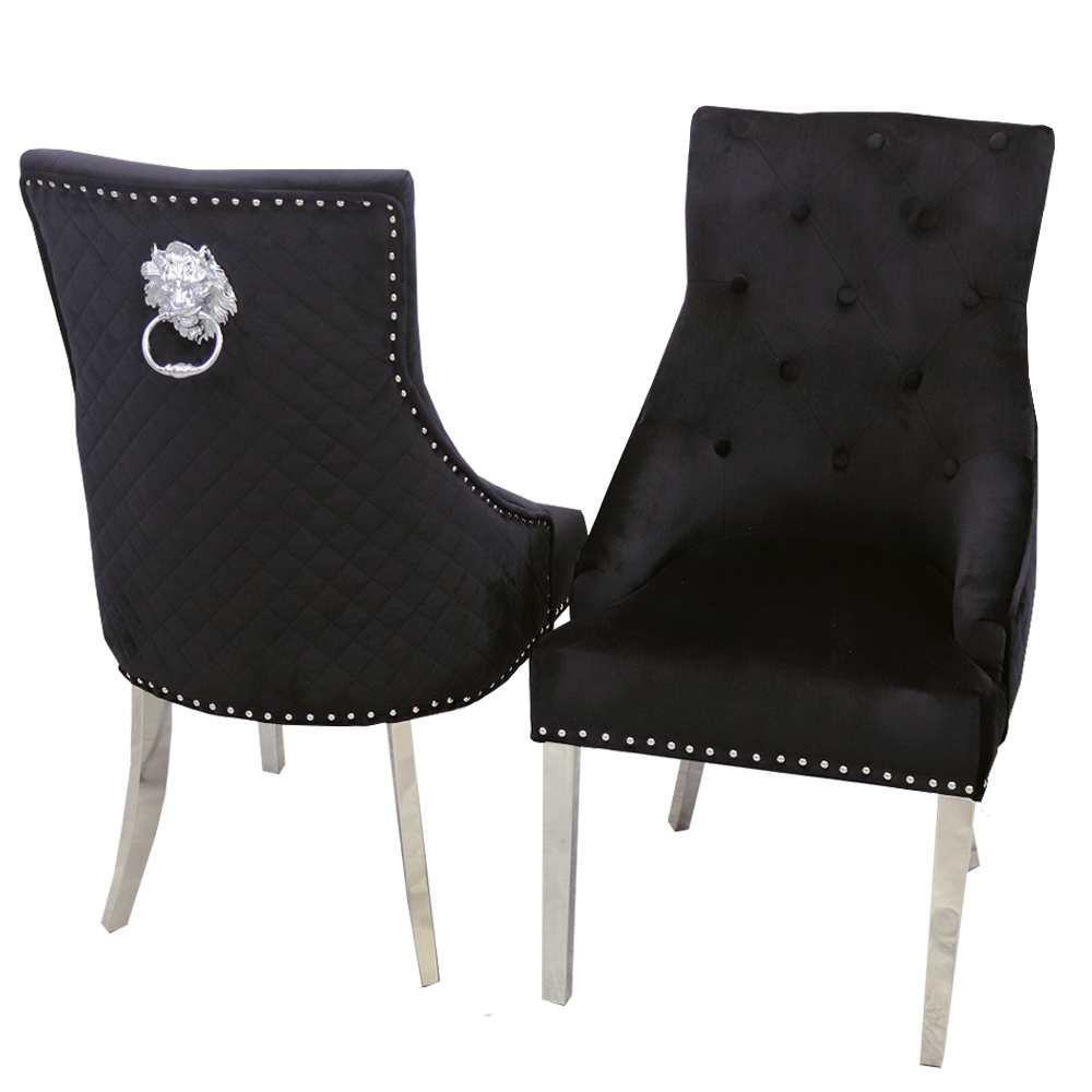 black lion knocker chairs