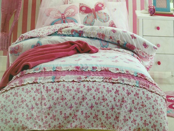 Katie Butterfly Double Quilt Cover Set By Jiggle And Giggle