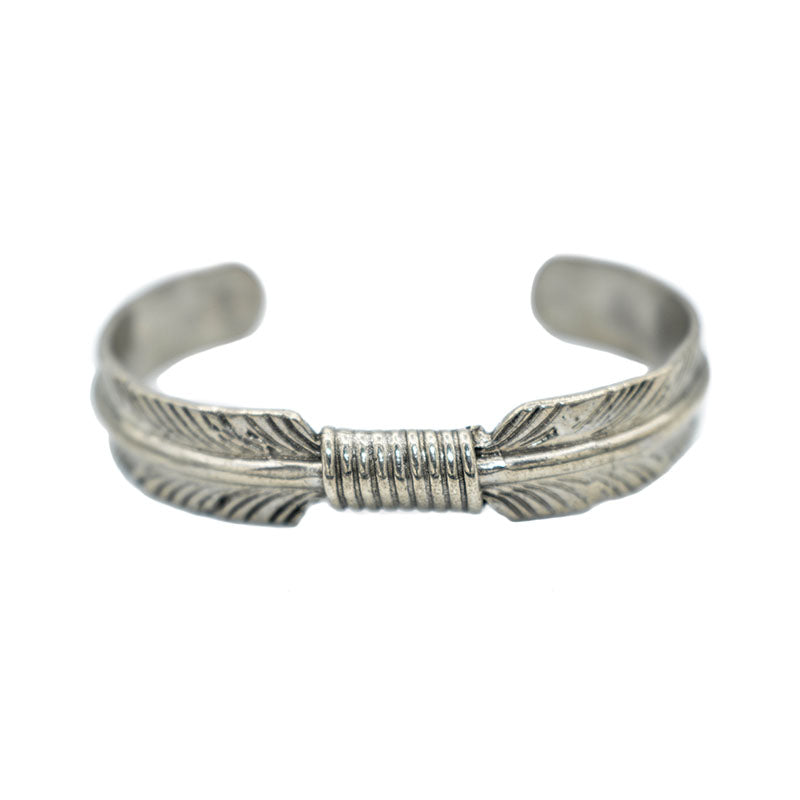 Burkindy Sterling Silver Feather Bracelet