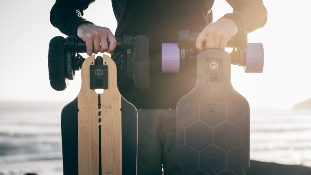 belts and gears on an electric skateboard