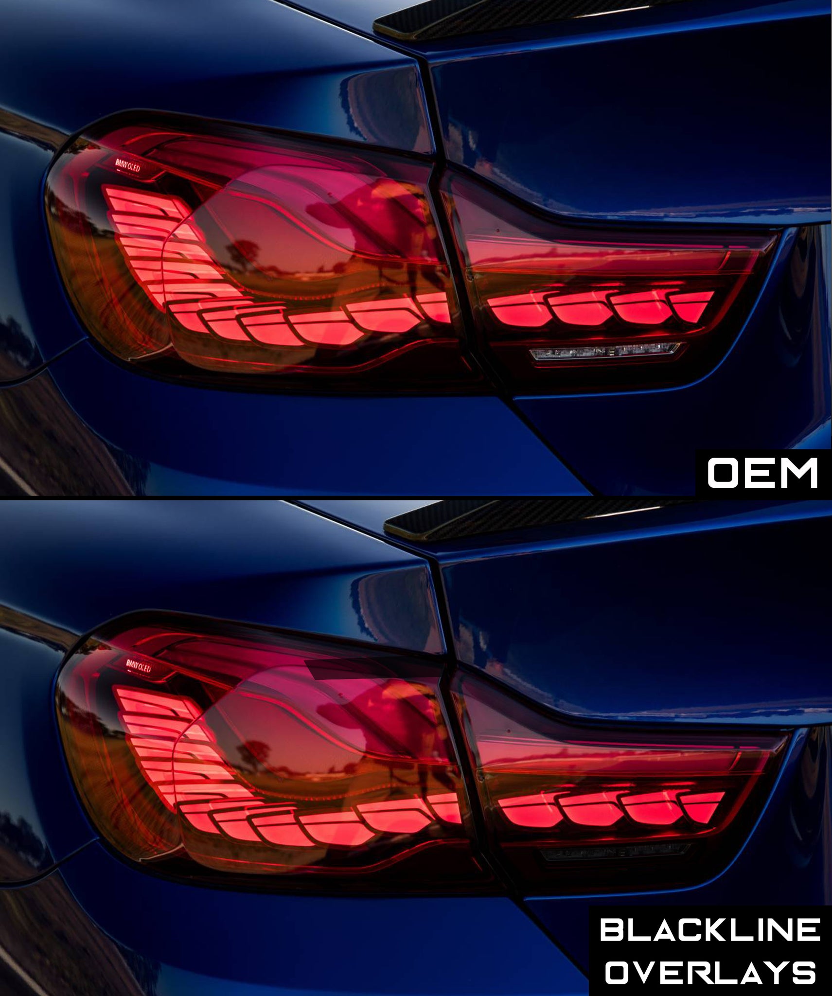 BMW Series M4 / GTS 2017+ (F82 OLED) Taillight Overlay – Goldenwrench