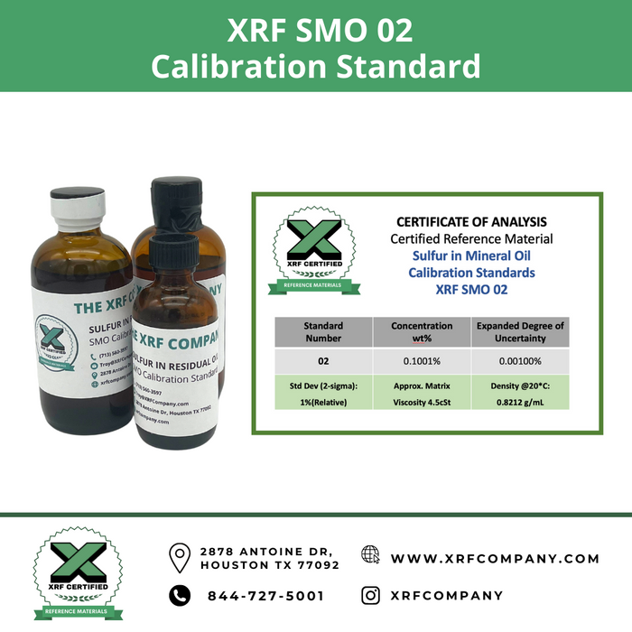 Sulfur in Mineral Oil - XRF SMO 02 - Calibration Standard and Reference Material