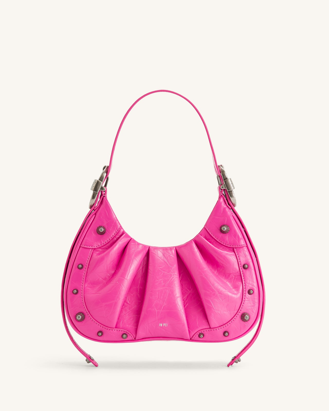 Gabbi Ruched Hobo Handbag - Chili - JW PEI