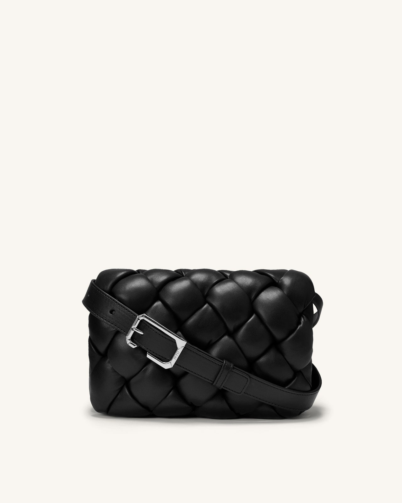 JW Pei Gabbi Handbag Vegan Leather Brown Crescent Shape With Ruched Handle  NWOT