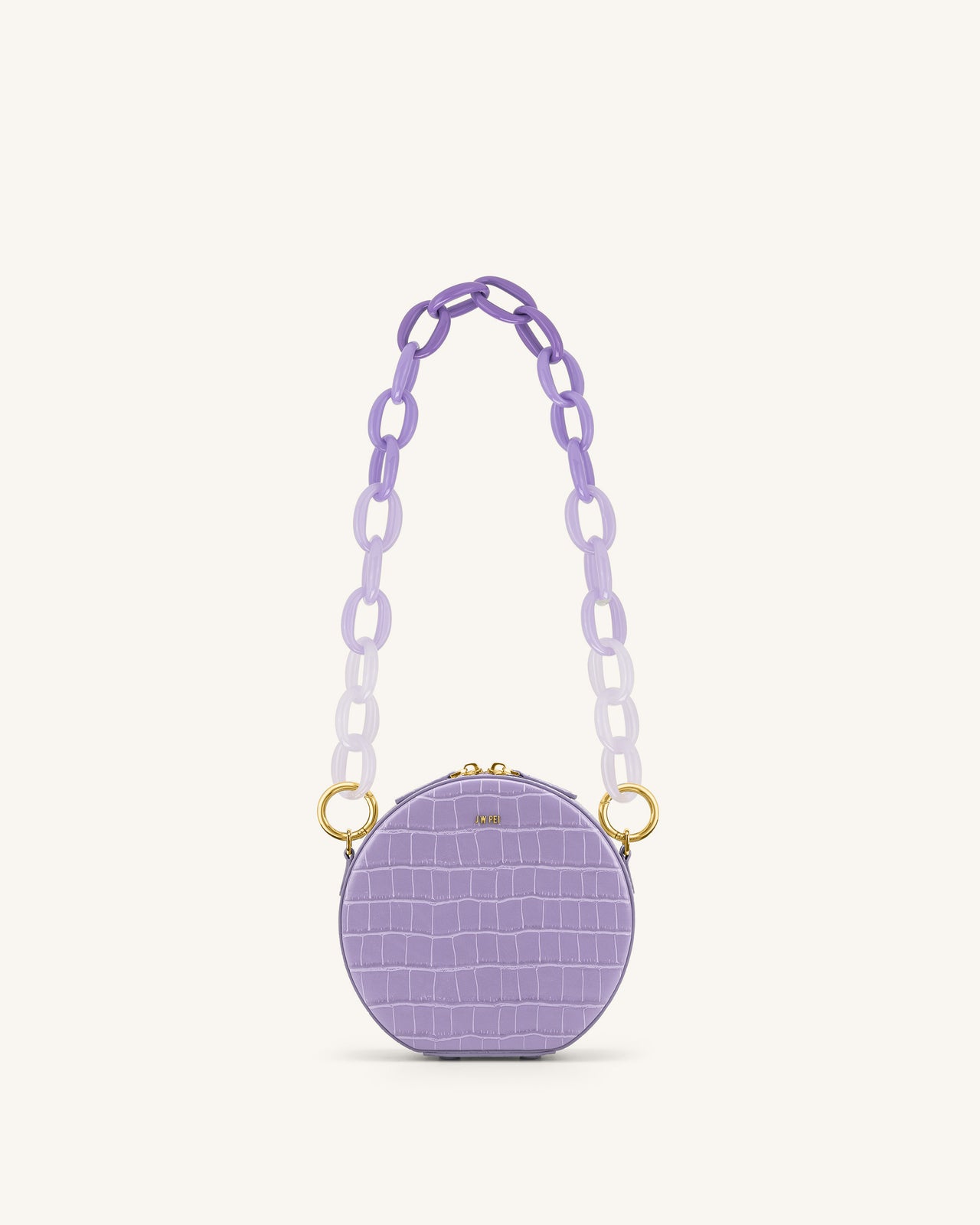 Chain Link Short Acrylic Purse Strap in Lilac